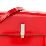 Brushed Calfskin Small Geometric Prisma Shoulder Bag Flame Red