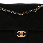 Suede Calfskin Small Souplissimo Maxi Flap Black