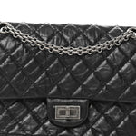Aged Calfskin Quilted 2.55 Reissue 225 Flap Black