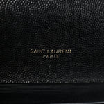 Grain De Poudre Textured Mixed Matelasse Triquilt Small Monogram Satchel Black