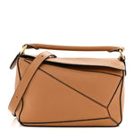 Grained Calfskin Small Puzzle Bag Tan