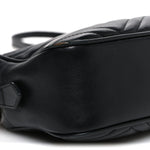 Calfskin Matelasse Small GG Marmont Chain Shoulder Bag Black