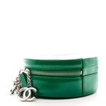 Glazed Calfskin Round As Earth Evening Bag Green