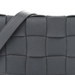 Grained Calfskin Maxi Intrecciato Cassette Crossbody Bag Thunder