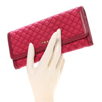 Tessuto Nylon Quilted Continental Flap Wallet Ibisco