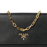 Saffiano Metal Large Chain Wallet Black