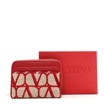 Toile Iconographe Zip Wallet Naturale Rosso Valentino