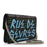 Grained Calfskin Graffiti BB Wallet On Chain Black