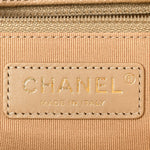 Caviar Quilted Large Shopping Tote Dark Beige