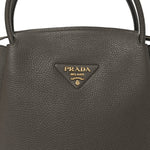 Vitello Daino Soft Medium Zippered Top Handle Bag Bambu