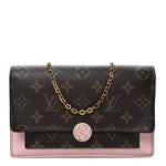 Monogram Flore Chain Wallet Rose Ballerine