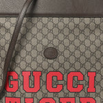 GG Supreme Monogram Textured Dollar Calfskin Web Gucci Tiger Slip Handle Tote Beige Ebony Live Red New Shamarock New Acero