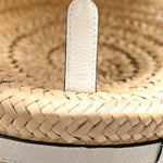 Raffia Small Grain Calfskin Small Marcie Basket Crossbody White