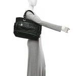 Coated Canvas Quilted Large Paris Biarritz Tote Black