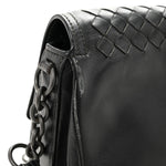Nappa Intrecciato Small Double Pocket Flap Black