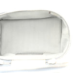 Metallic Caviar Quilted Mini Top Handle Vanity With Chain Silver