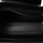 Shiny Aged Calfskin Quilted Nano Kelly Shopper Black