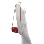 Shiny Lambskin Quilted Small Fashion Therapy Flap Bag Red