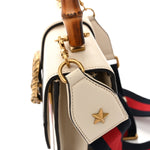 Calfskin Bamboo Web Medium Dionysus Top Handle Bag White Blue Hibiscus Red
