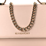 Textured Calfskin Mini Pandora Box Chain Crossbody Bag Powder Pink