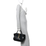 Calfskin Crocodile Embossed Small Greca Goddess Shoulder Bag
