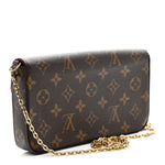 Monogram Pochette Felicie Chain Wallet Fuchsia