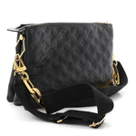 Lambskin Embossed Monogram Coussin MM Black