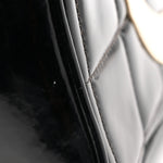 Patent Quilted CC Barbie Heart Vanity Case Black