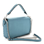 Metallic Cuoio Roma Sellerissima Nappa Sintetica Tape Stitch Mini Baguette Placca Argento
