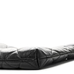 Shiny Lambskin Quilted CC Hobo Black