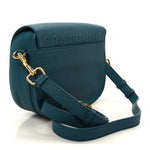 Grained Calfskin Medium Bobby Flap Steel Blue