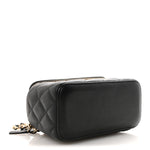 Caviar Quilted Small Tiny CC Vanity Case With Chain Black