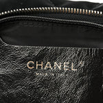Nylon Velvet Effect Quilted Large Bowling Bag Black