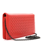 Nappa Intrecciato Continental Wallet on Chain Red