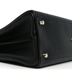 Grainy Calfskin Medium Zumi Top Handle Bag Black