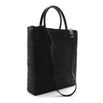 Raffia Calfskin Standard A4 Tote Bag Black