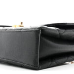 Caviar Quilted Medium Carry Me Top Handle Flap Black