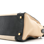 Canvas Smooth Calfskin Micro Tri-Color Luggage Natural Black Tan