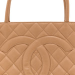Caviar Quilted Medallion Tote Beige
