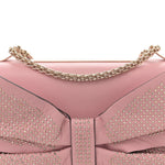 Nappa Bow Studded Shoulder Bag Pop Gardenia