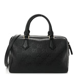 Calfskin GG Emblem Small Top Handle Bag Black