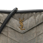 Denim Quilted Medium Loulou Puffer Monogram Chain Satchel Rodeo Blue
