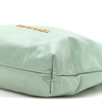 Shiny Calfskin Quilted Chanel 22 Light Green