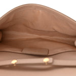 Printed Calfskin Ginny Shoulder Bag Beige
