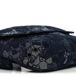 Denim Monogram Web Belt Bag Blue Multicolor