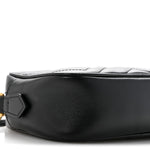 Calfskin Matelasse Mini GG Marmont Chain Shoulder Bag Black