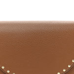 Eco Grainy Alter Mat Studded Frayme Flap Shoulder Bag Pecan
