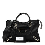 Chevre Gold Metallic Edge Hardware City Black