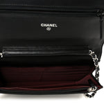 Lambskin Quilted Wallet On Chain WOC Black