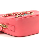 Lambskin Crystal Strass Mania Camera Case Pink
